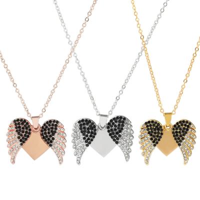 China The other heart-shaped necklace with full wings clavicle chain necklace pendant wholesale for sale