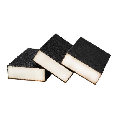 China 100*70*25mm Sandpaper Grinding Heavy Duty Scrubbing Wash Foam Pads Abrasive Sponge Sanding Block for sale