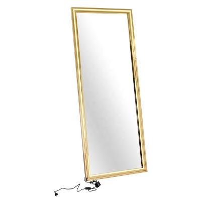 China LED Contemporary Luxury Modern Full Standing Dressing Mirror With Customized Color Stainless Steel Frame For Entryway Living Room OEM ODM for sale