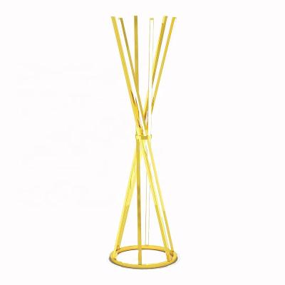 China Contemporary Fancy Modern Style Twisted Cone Floor Standing Stainless Steel Frame LED Strips Embedded Floor Lamp For Living Room Corners OEM for sale