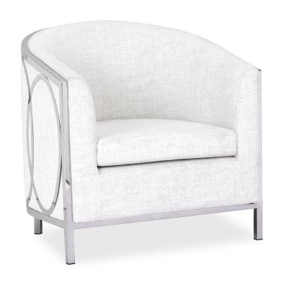 China High End and Handcraft Unique Luxury Design Top Quality Armchair with Stainless Steel Frame and Fabric Upholstery Furniture for Apartment Living Room for sale