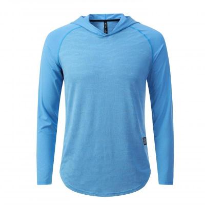 China Custom Extra Large Anti-Wrinkle Fishing Casual Polyester Spandex Sun Protection Sports T-Shirt Long Sleeve Running Hoodie Men UV Man for sale