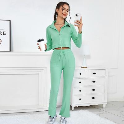 China High Quality Feminine Women Ladies Custom Logo Sweatsuit Breathable Zipper Lightweight Polyester Nylon Sport Tracksuit Set For Women for sale