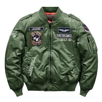 China QUICK DRY winter high quality plus size ma1 navy cotton striper American flying motorcycle men's retro military bomber flight jacket for sale