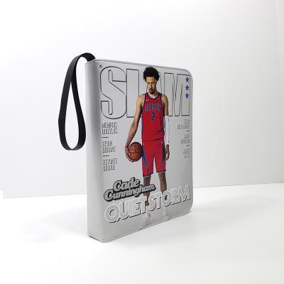 China Trade 4 Pockets Leather Binder PU Card Holder Card Holder Album Top Binding For Sports Basketball Star Sleeve Protectors for sale