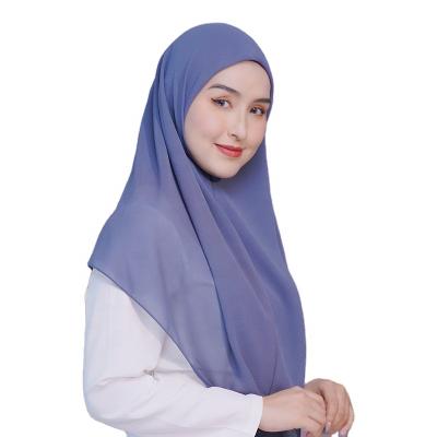 China Wholesale Polyester Pearl Chiffon Shawl Solid Color Instant Hot Sale Hijab Shawl With Factory Price for sale