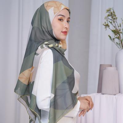 China High Quality Polyester Chiffon Hijab Bawal 100D Digital Printed Chiffon Scarf Custom Design for sale