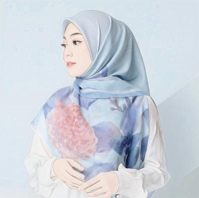 China Wholesale Printed Premium Quality Polyester Tudung Voile Bidang bawal 50 55 60 Custom Design High Quality Hijab Factory Price for sale