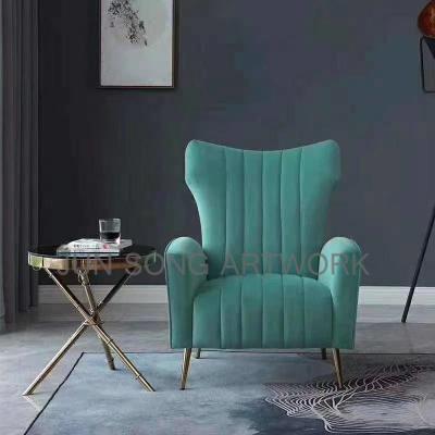 China New Hot Selling JS C12 Furniture Trending Home Reception Area Villa Modern Hot Back Entryway Armchair Sofa Chair Simple Decor for sale