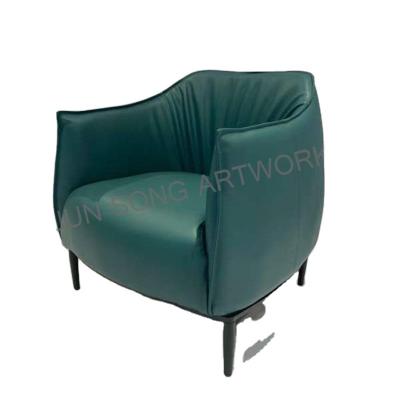 China JS C71 Movable Hot Sale Nordic Living Room Single Leather Sofa Hotel Cafe Armchairs Chairs for sale