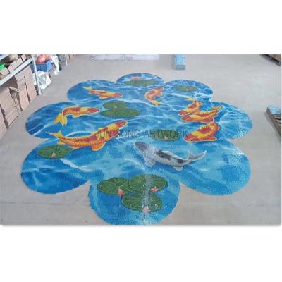 China JS MP-FS01 Glass Fish Series Tile Artist Pattern Pool Decor Glass Mosaic for Fountain or Amusement Park in Good Price for sale