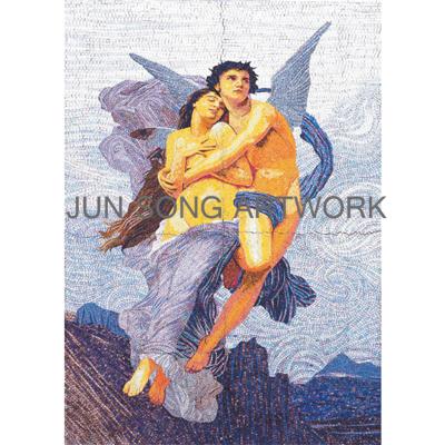 China Bathroom Bedroom Mosaic Wall Art Murals Angel Picture Mosaic Handmade Tile JS MRL-AN06 for sale