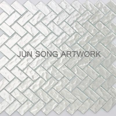 China JS JY14-01 Chinese Silver Bathroom Kitchen Wall Tile Rectangular Glass Mosaic Backsplash Design for sale