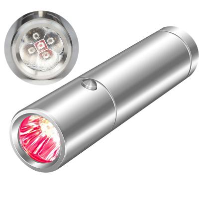 China 5 LED Red Light Therapy Blue Red Infrared Light Flashlight Portable Pen Flashlight For Beauty for sale