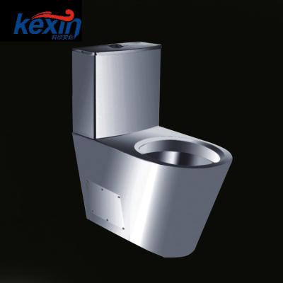 China High Quality and One-Piece Stainless Steel Double-Flow Lavatory Metal Toilet Bowl for Sale for sale