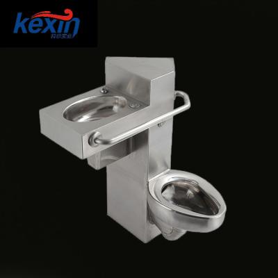 China Hot Selling Double-flow Stainless Steel Prison Toilet Sink, Stainless Steel Combination Toilet for sale