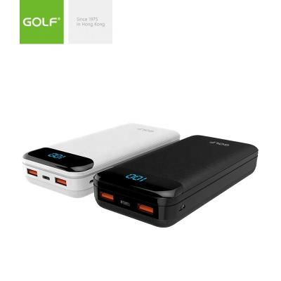 China Fast Charging Support GOLF 2022 High Capacity 20W Battery Case Factory Price LCD Digital Display 20000mah Fast Charging Power Bank For Mobile Phone for sale