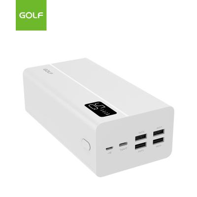 China Type C Lithium Battery LED Display GOLF Factory High Capacity Mobile Power Station Charger 4 USB Portable Power Bank 50000mah for sale