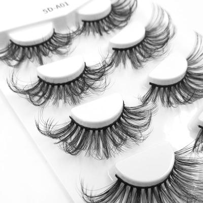 China Deeply 4 Pairs Fake Mink Lashes Private Label Dramatic Fake Mink Lashes 5D Wholesale Fake Mink Eyelashes for sale