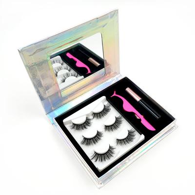 China Thick professional factory wholesale magnet eyelashes set magnetic mink eyelashes for sale