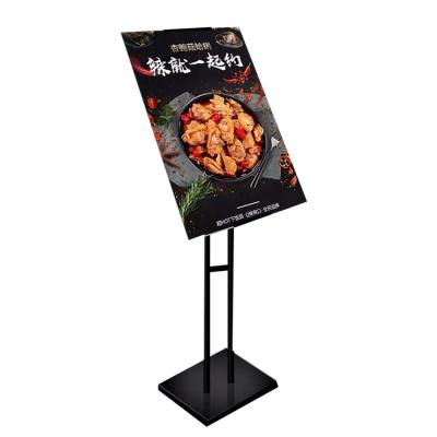 China Indoor KT Floor Board Banner Good Quality Metal Restaurant Poster Frame Handmade Rack Stand Advertising Display Rack for sale