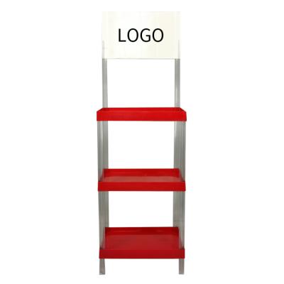 China Easy Assembly Production Equipment Supermarket Portable Advertising Logo Cheap Bervage Display Stand for sale