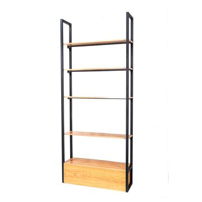 China Wholesale Metal Fancy Wooden Steel Used Commercial Display Rack Durable For Wine Shop for sale