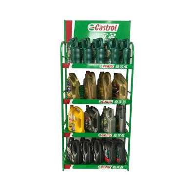 China Wholesale 4 Tiers Metal Engine Lubricating Oil Display Rack Durable Metal Rack for sale