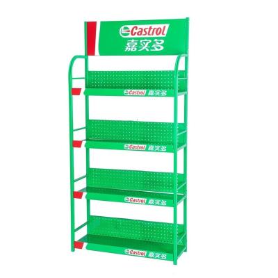 China Displaying Goods China Supplier Metal Energy Storage Rack With Sign Motor Oil Display Rack for sale