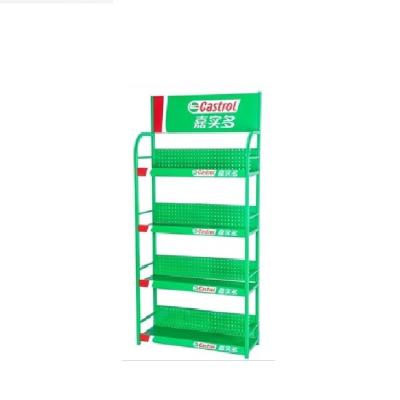 China Universal Metal Display Rack Cooking Canola Oil Castor Oil Coconut Oil Products Display Stand 40KG/layer for sale