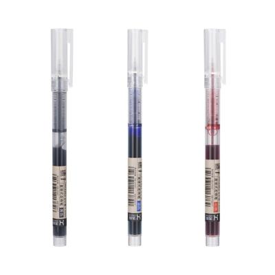 China Normal Customized Logo 3 Colors Straight 0.5mm Quick-drying Liquid Gel Pen For School Office for sale