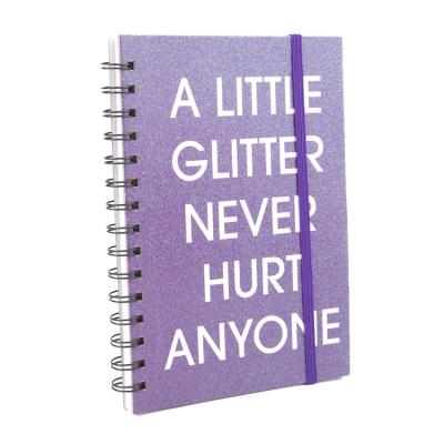 China Wholesale Custom High Quality Hardcover Glitter Loose-leaf Spiral Notebook Hardcover Notebook For Office for sale