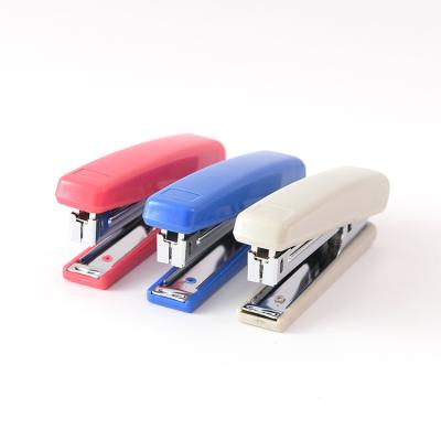 China School Home Office Hot-selling Customized Metal Gray Red Blue Non-slip 25 Covers Capacity Paper Stapler For Office for sale