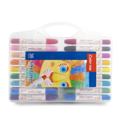 China Painting/Drawing Colored Pencil Hot-selling 6 12 24 36 colors kids plastic washable wax silky crayons for painting for sale