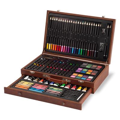 China Wholesale 112 Pcs Luxury Professional Painting/Drawing Wooden Box Dye Art Drawing Set For Kids Painting for sale