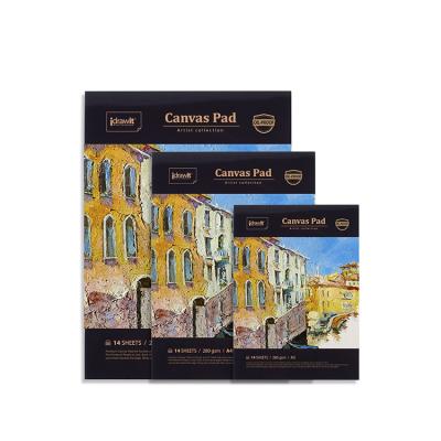 China Wholesale Customized A3 Painting/Drawing A4 A5 14 Covers Canvas Paper Pad For Artist Acrylic Oil Painting for sale