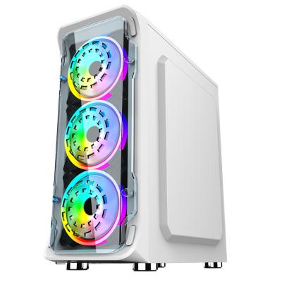 China High Quality Popular Computer Desk Case ATX Gaming Computer Case White OEM PC Gaming Case for sale