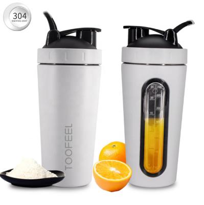 China Sustainable stainless steel protein shaker bottle/700ml 24oz/Ice/hot/Insulated/Water cup/custom logo water bottles for sale