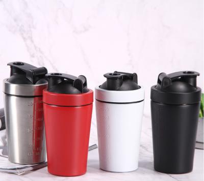 China Workable 600ml Gym Stainless Steel Vacuum Flask Single Layer Protein Powder Shaker Bottle for sale