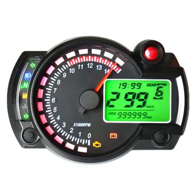 China Universal ABS Motorbike Speedometer 7 Colors Motorcycle Dashboard Max 299KM/H LCD Digital Display Odometer for sale