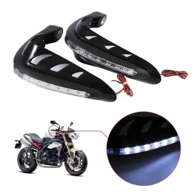 China With LED Lighting 2023 Hot Sale Universal Motorcycle Handguard With Lights Motorcycle Hand Guard With LED Light for sale