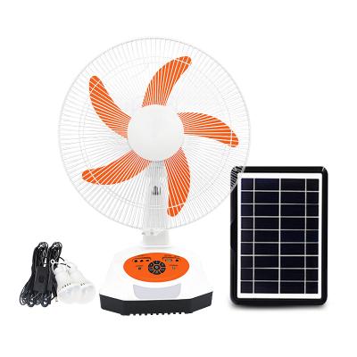 China DC 2022 Plastic Trending Products AC Solar Electric Rechargeable Portable Fan Southeast Asia 14 Inch Power Table Fan Solar Panel Energy for sale