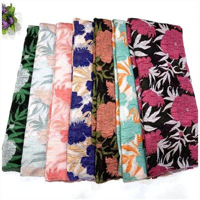 China New arrival flower embroidery jacquard brocade viable jacquard fabric silk apparel fabric tton for dress for sale