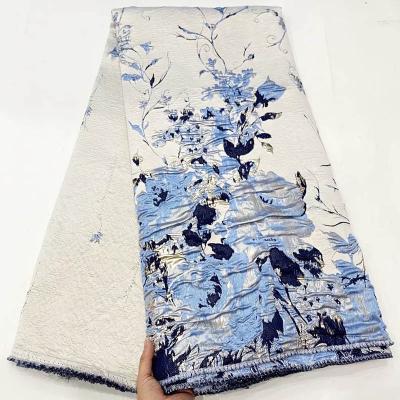 China New Viable Design African Brocade Jacquard Fabric Brocade Jacquard Fabric Silk Design African Jacquard Fabric For Dress for sale