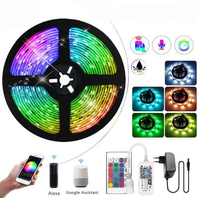 China Home 5050/2835 5M 10m 15M Remote Control Waterproof RGB Wifi Smart 12V led strip lights for sale