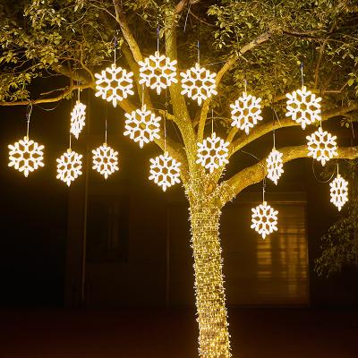 China Snowflake Christmas Holiday Hotel Mall Decorations Hanging TreeWaterproof IP65 Outside Led Snow Lamp Snowflake Lights for sale