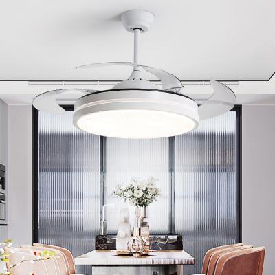 China Modern Invisible Blades 110V 36W Remote Control Modern Ceiling Fan With Led Light For Living Room for sale