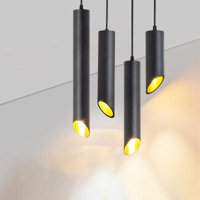 China Modern Nordic Modern Indoor Black Chandelier Spot Light Gold Counter Bar Household Hotel Style Gold Pendant Lamp for sale