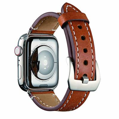 China Protect Your Watch Devices From Scratches Crazy Horse Matte Genuine Leather Strap For Apple Watch 4 3 Series 2 Smart Watch Handmade Bands for sale