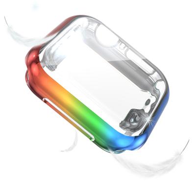 China Luxury Metal Cover Case For Apple Watch Gradient Watch Cover Screen Protector Case For Apple Watch 5 4 3 2 1 Tpu Cover For iWatch 42MM 38MM 44MM 40MM Shell for sale